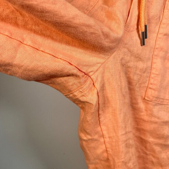 Athleta Cabo Linen Jogger Pants Size 6 Cactus Peach Coral Travel Beach Coastal - Picture 6 of 11